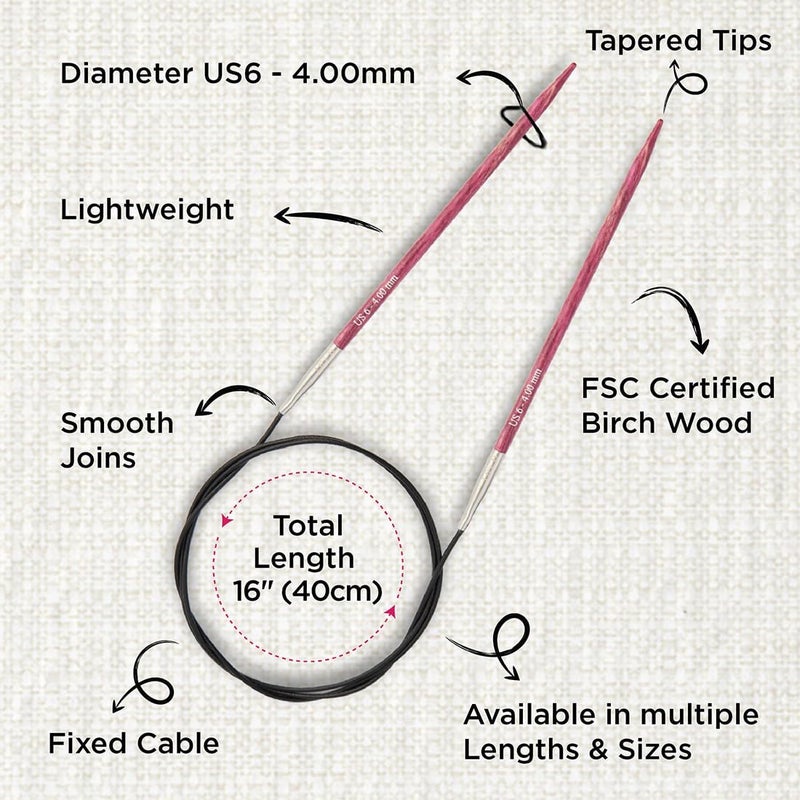 Knit Pro Dreamz Fixed Circular Needles 16" (40cm) | US Size 6 (4mm) - Image 3